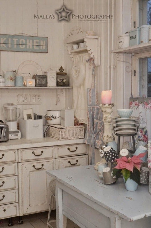 35 Awesome Shabby Chic Kitchen Designs, Accessories And Decor Ideas ...