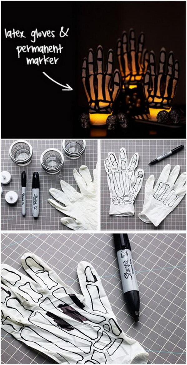 DIY Halloween Decorating Projects: Spooky Skeleton Hands. 