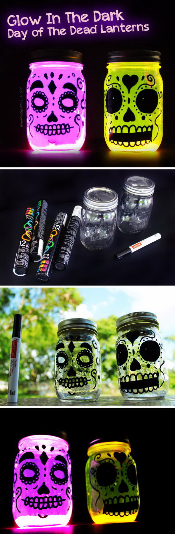 DIY Halloween Decorating Projects: Easy Glow In The Dark Lanterns. 