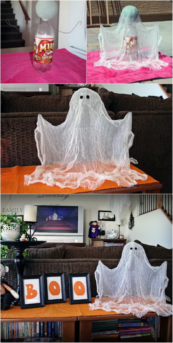 DIY Halloween Decorating Projects: DIY Halloween Floating Ghost. 