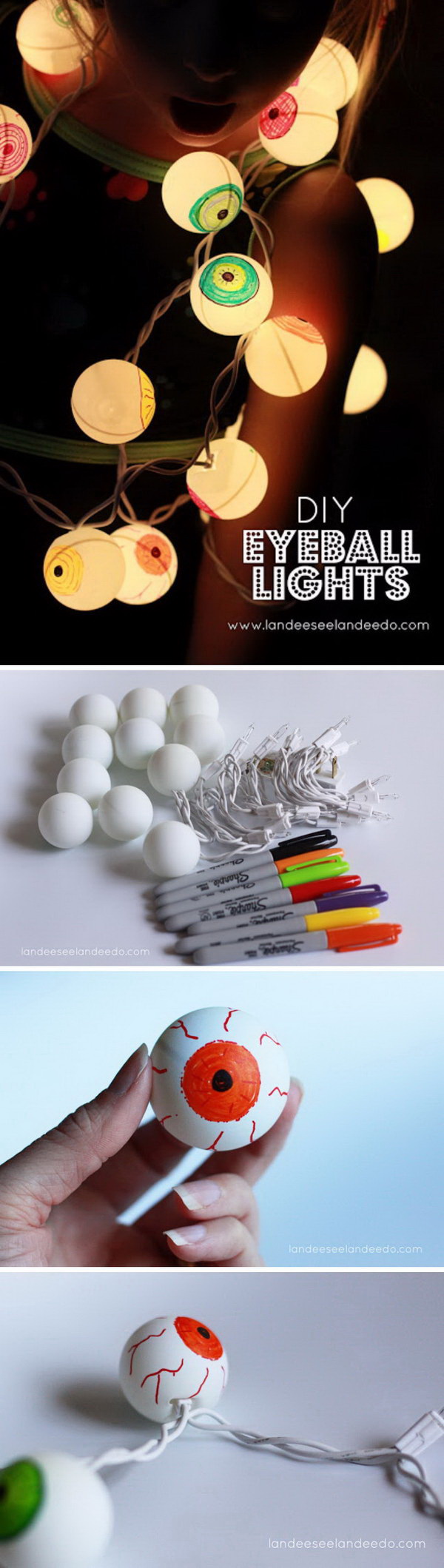 DIY Halloween Decorating Projects: >DIY Eyeball Lights for Halloween. 