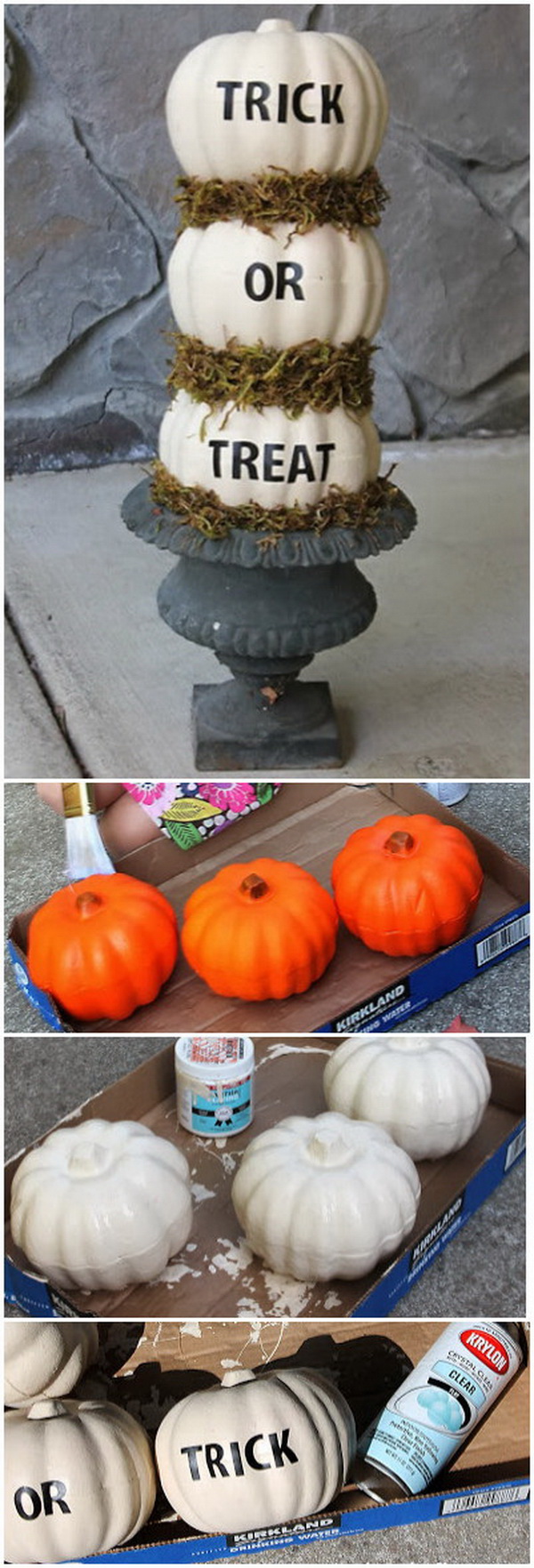 DIY Halloween Decorating Projects: Dollar Store Pumpkin Topiary. 