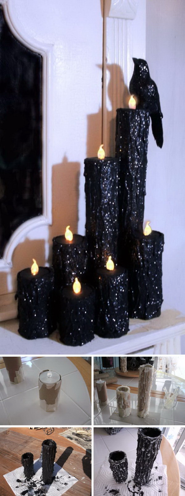 DIY Halloween Decorating Projects: DIY Halloween Creepy Candles. 