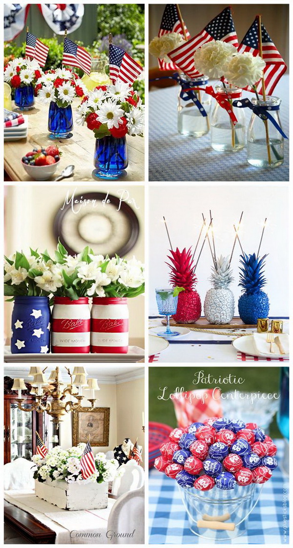 15 Festive DIY Table Centerpiece For 4th Of July With Lots Of Tutorials ...