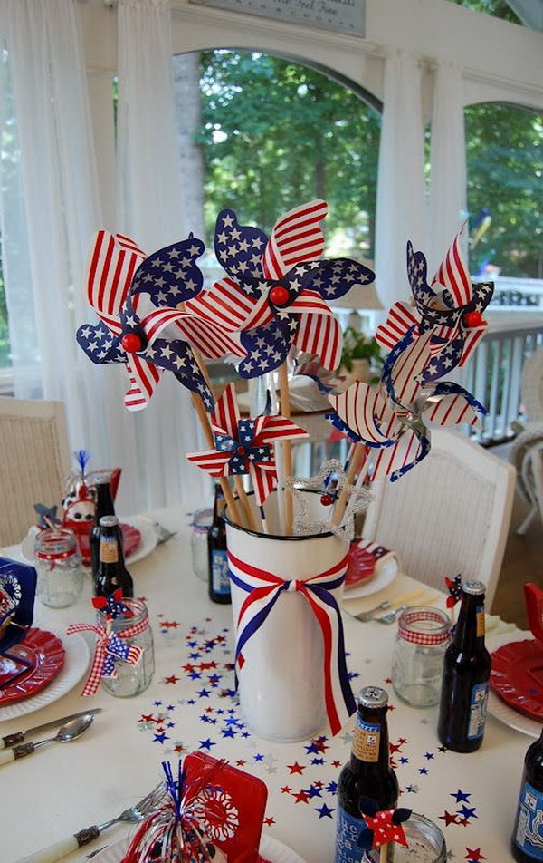 15 Festive DIY Table Centerpiece For 4th Of July With Lots Of Tutorials ...