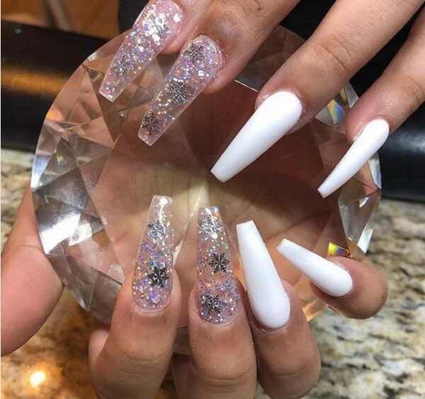 40+ Impressive White Coffin Nail Designs You'll Flip For In 2020 - For ...