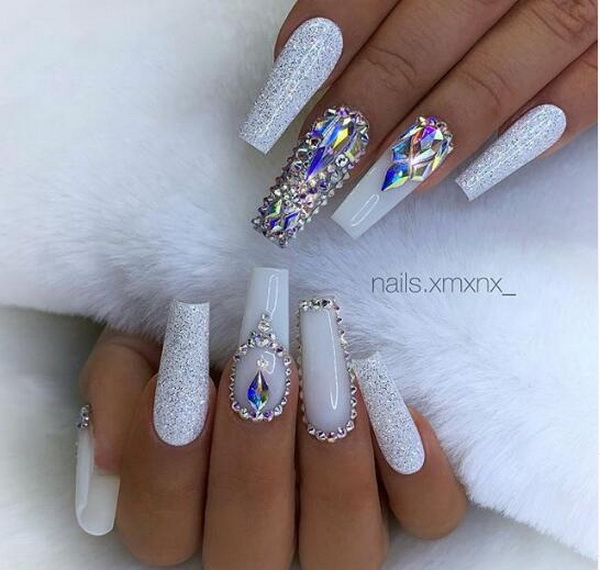 40+ Impressive White Coffin Nail Designs You'll Flip For In 2020 - For ...